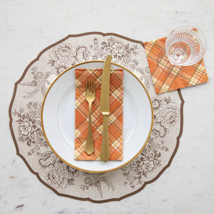 Orange Plaid Guest Napkin