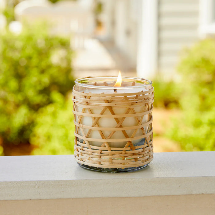 Seaside Citronella Candle In Bamboo Wrapped