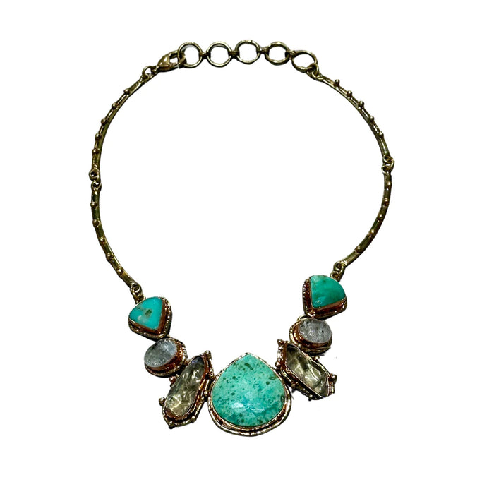 Necklace w/Chrysoprase & Green Amethyst