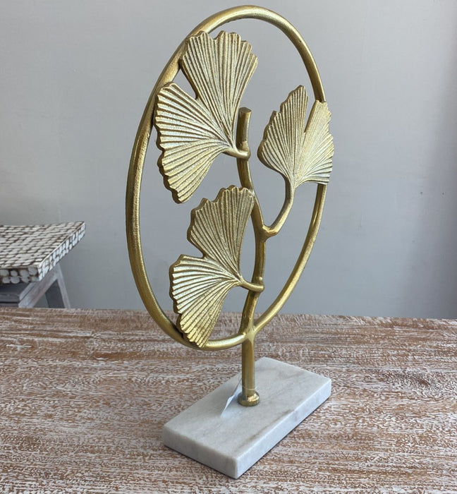 Gingko Leaf On Stand - Gold
