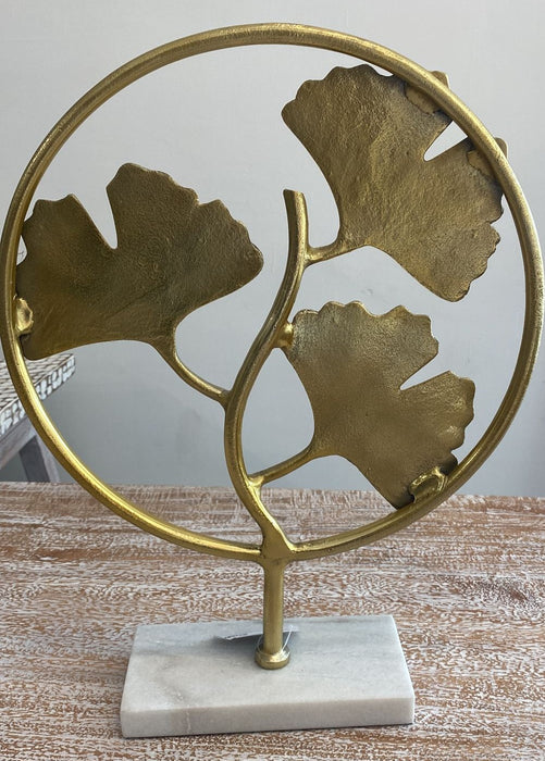 Gingko Leaf On Stand - Gold