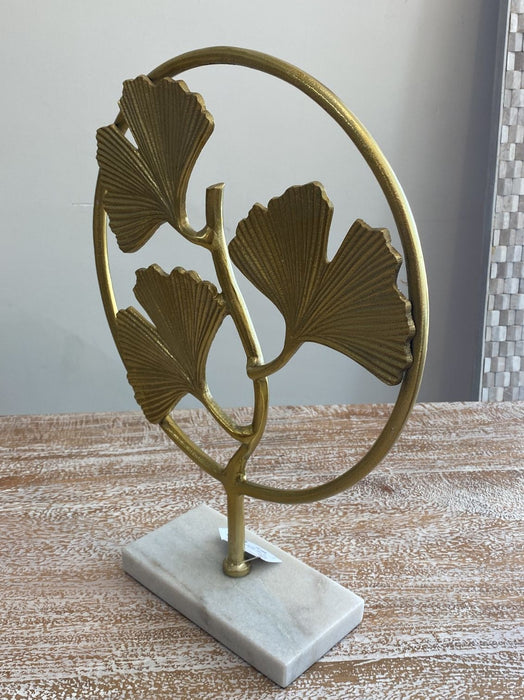 Gingko Leaf On Stand - Gold