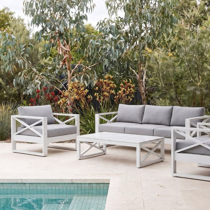 Harbour Haven White & Gray Outdoor Set