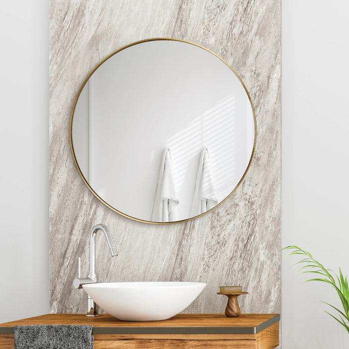 Ultra Brushed Gold Round Mirror