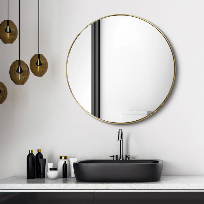 Ultra Brushed Gold Round Mirror