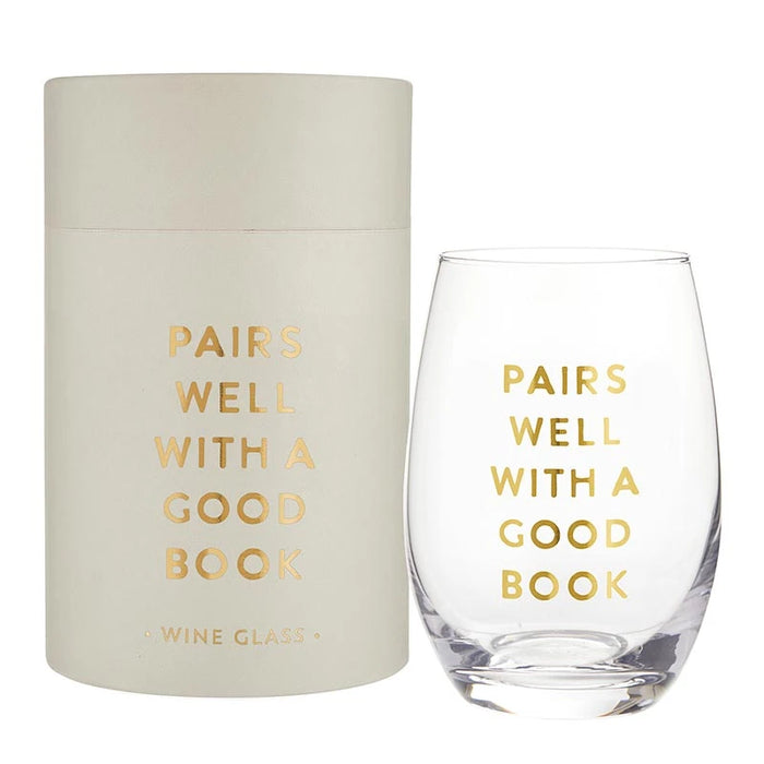 Good Book Stemless Wine Glass