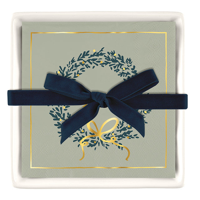 Joy Wreath Napkin Tray & Napkins