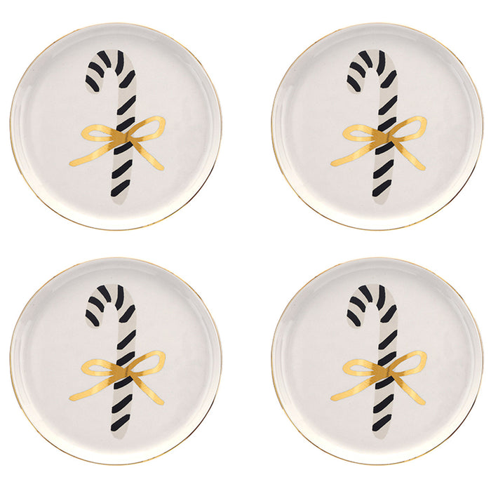 Candy Canes Ceramic Appetizer Plates