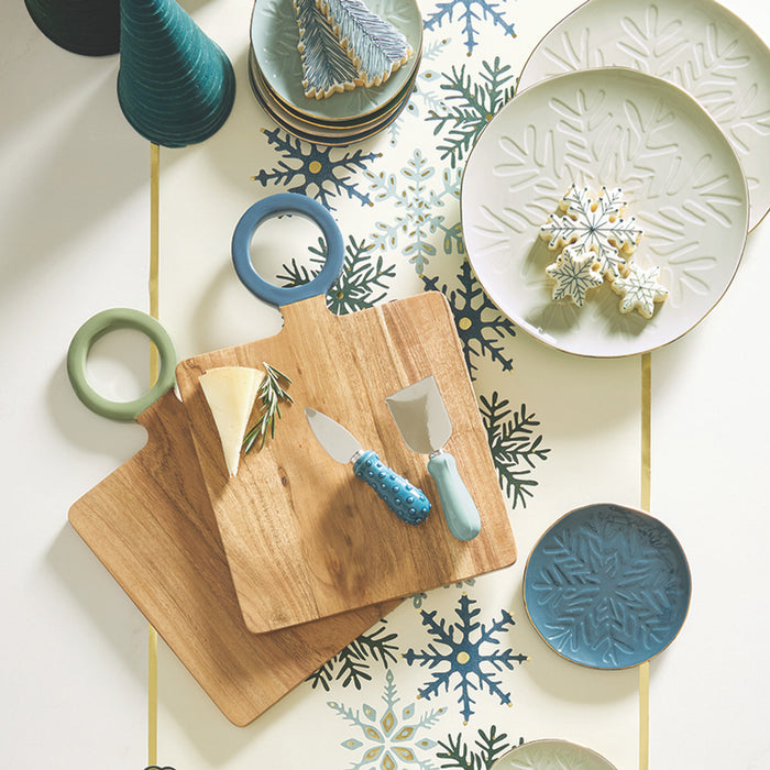 Blue Stamp Ceramic Cheese Knives