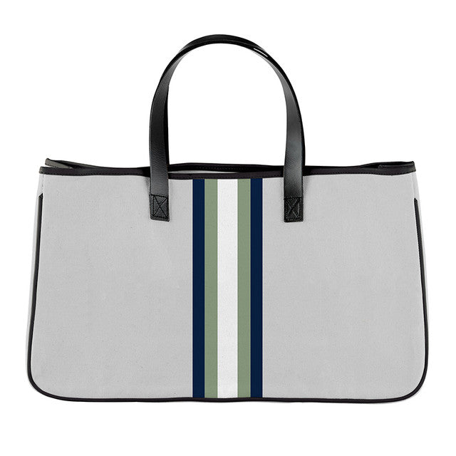 Racer Stripe Canvas Tote