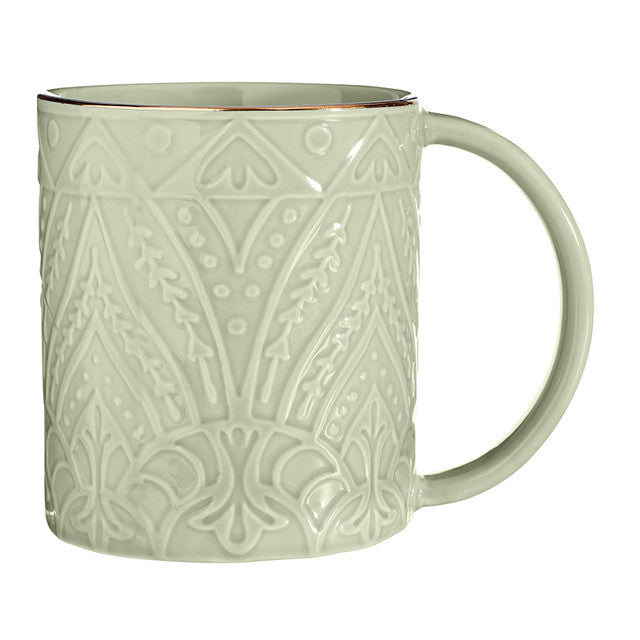 Ceramic Embossed Mug - Sage Mist
