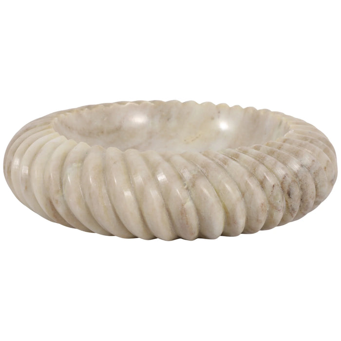Ribbed Marble Beige Bowl