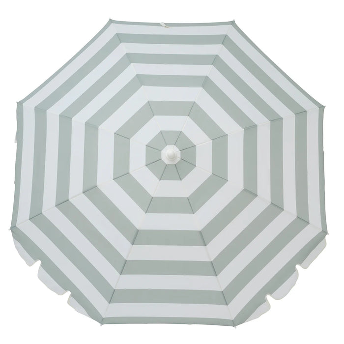 Compact Beach Umbrella - Sea Sage Stripe