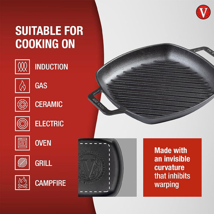 10" Victoria Square Grill Pan