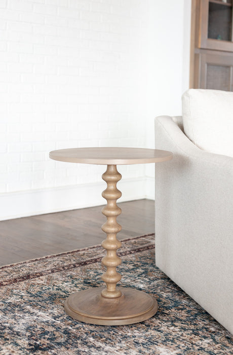 Turned Side Table - Sand Grey