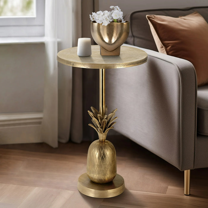 Metal Gold Pineapple Side Table