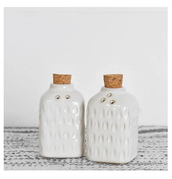 Square Glazed Salt / Pepper Shakers