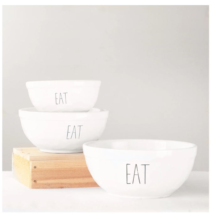 White Eat Bowls - Set Of 3