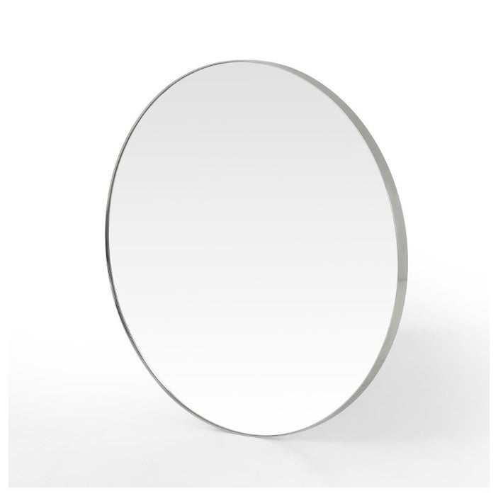 Bellvue Round Mirror - Shiny Steel