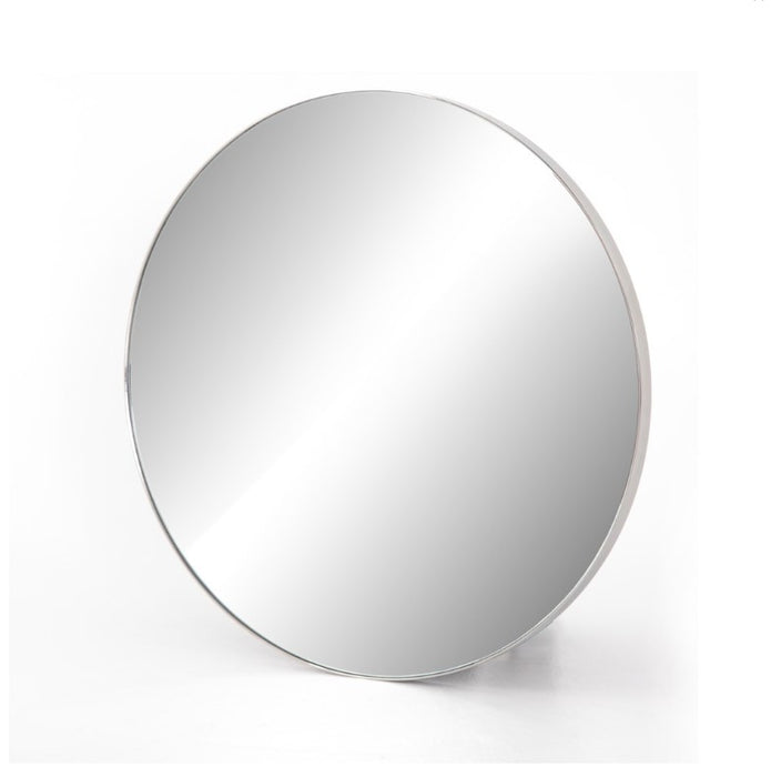 Bellvue Round Mirror - Shiny Steel