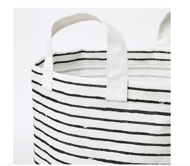 White And Black Striped Laundry Bag