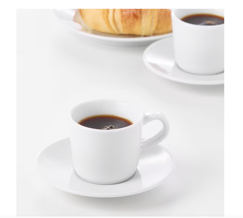 White Espresso Cup And Saucer