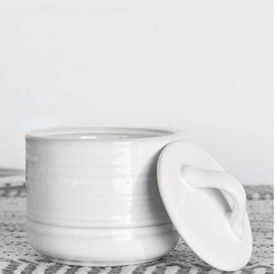 4" White Canister w/Lid