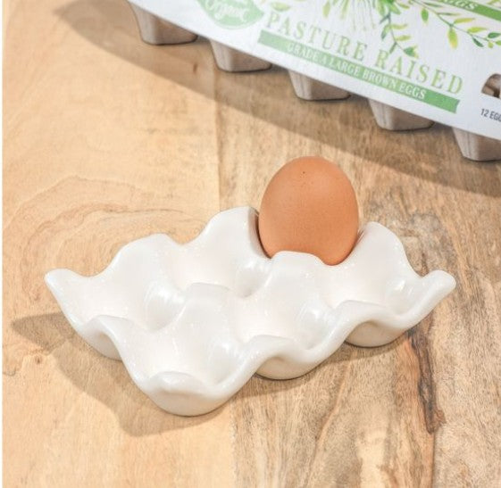 White Ceramic Egg Tray