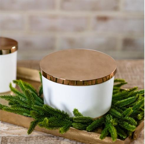 5" Wide Glass Candle Cup W/ Lid