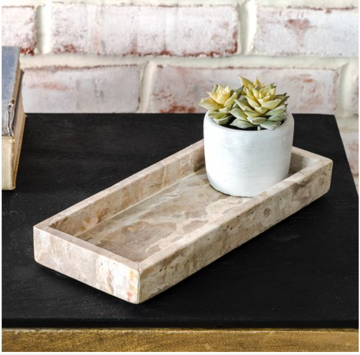 Beige Marble Vanity Tray