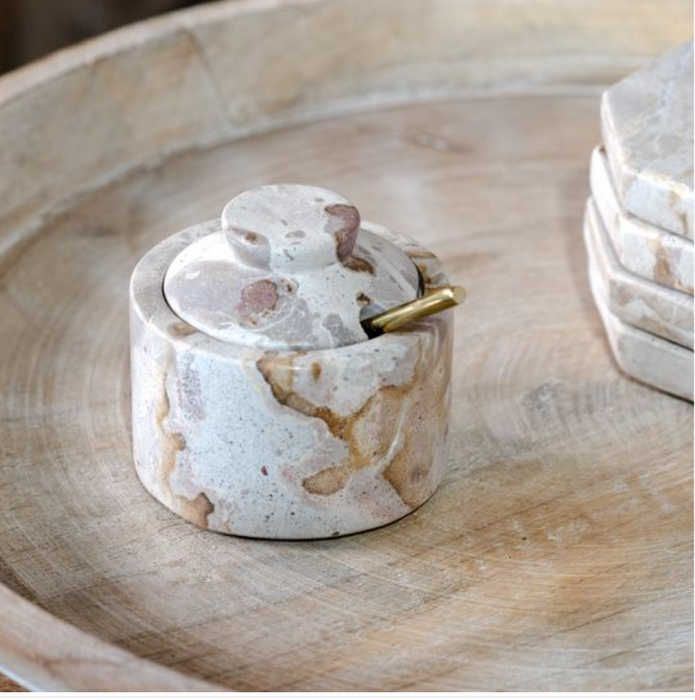 Marble Container w/Spoon