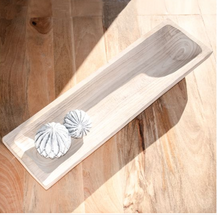 Grey Wash Wood Tray