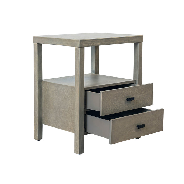 Hooper 2-Drawer Wooden Accent Side Table
