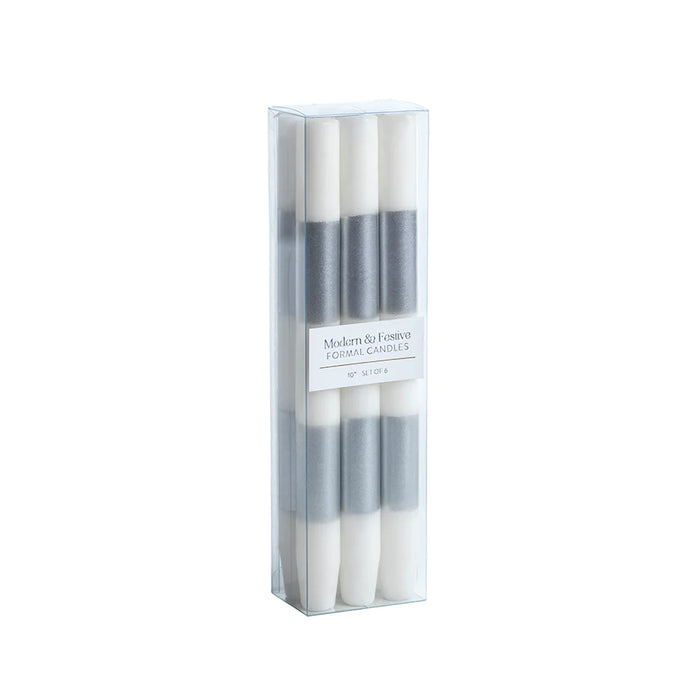 Festive Gold Formal Candles - Set Of 6