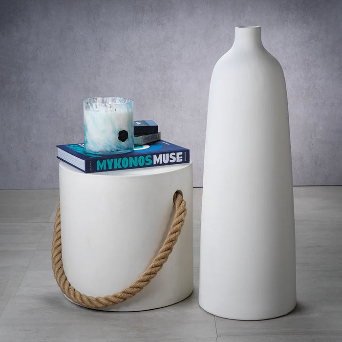 Bari All-White Earthenware Vase