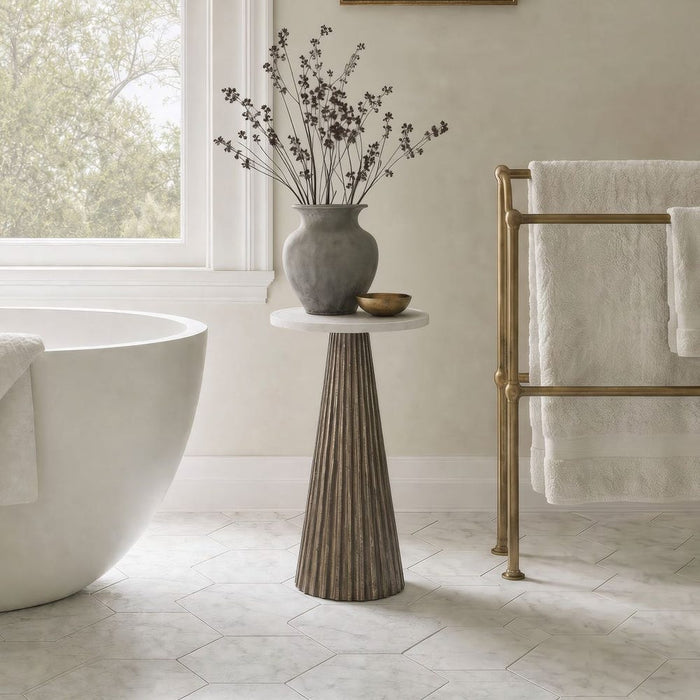 Brass Fluted Accent Table