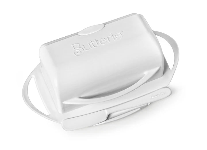 Flip-Top Butter Dish - White