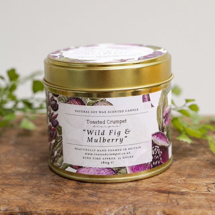 Wild Fig & Mulberry Candle In a Matte Gold Tin