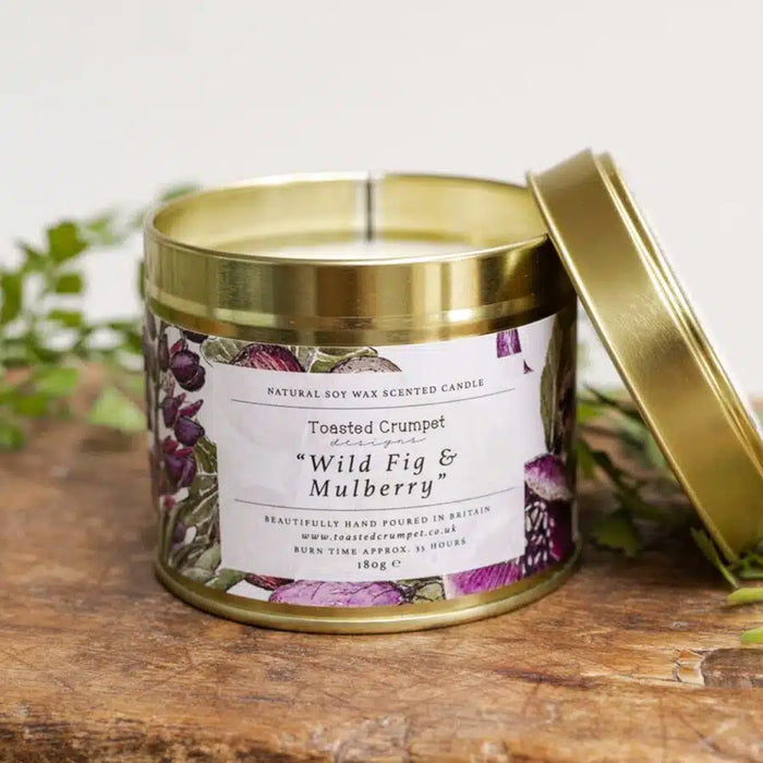 Wild Fig & Mulberry Candle In a Matte Gold Tin