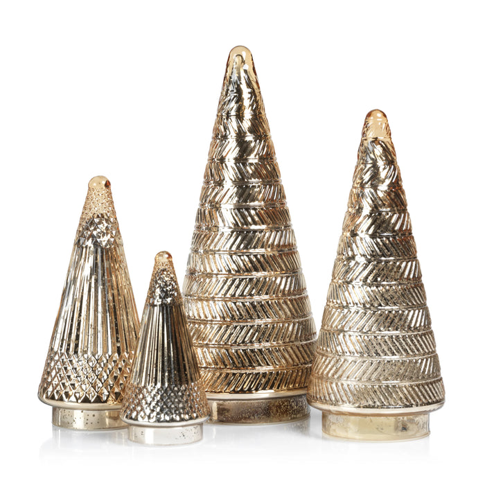 Siberian Antique Glass Gold LED Tree - Large