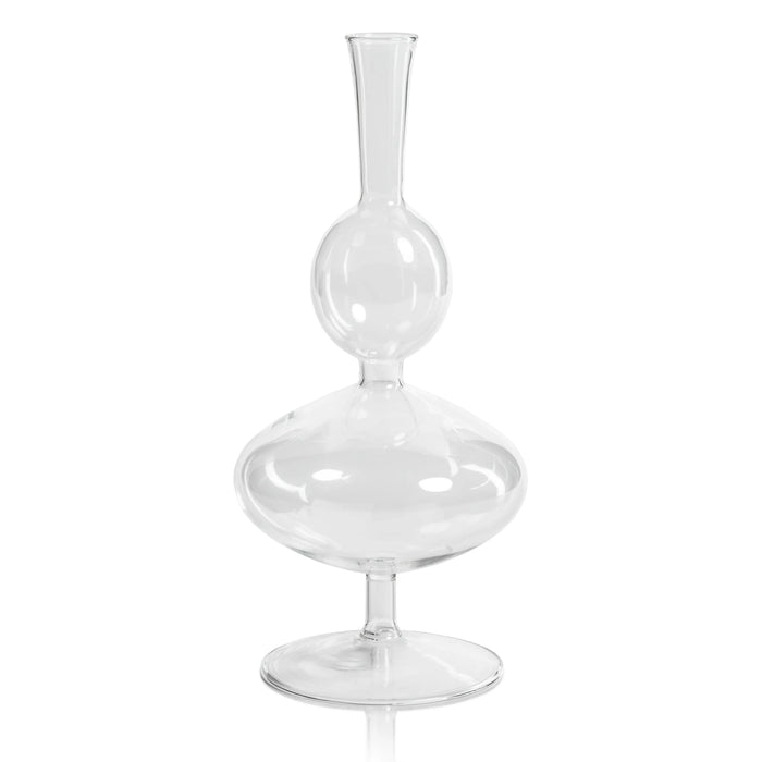 Lily Glass Footed Vase - Double