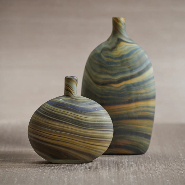 Lucca Marbleized Glass Vase