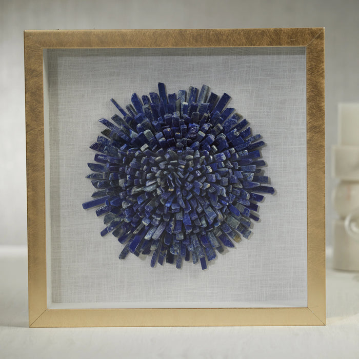 Gold Framed Blue Lapis Flower