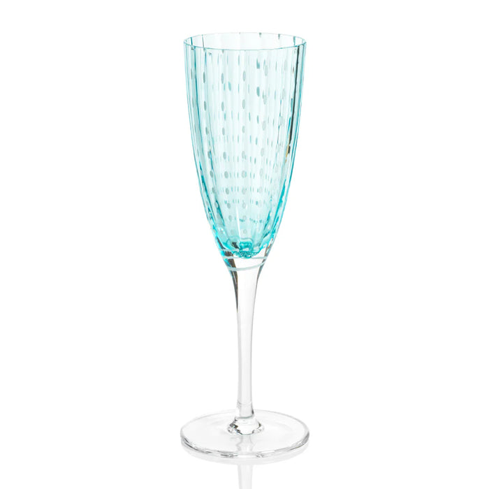 Portofino White Dot Champagne Flute