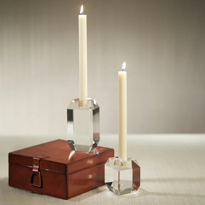 Beveled Cubic Crystal Taper Holder - Tall