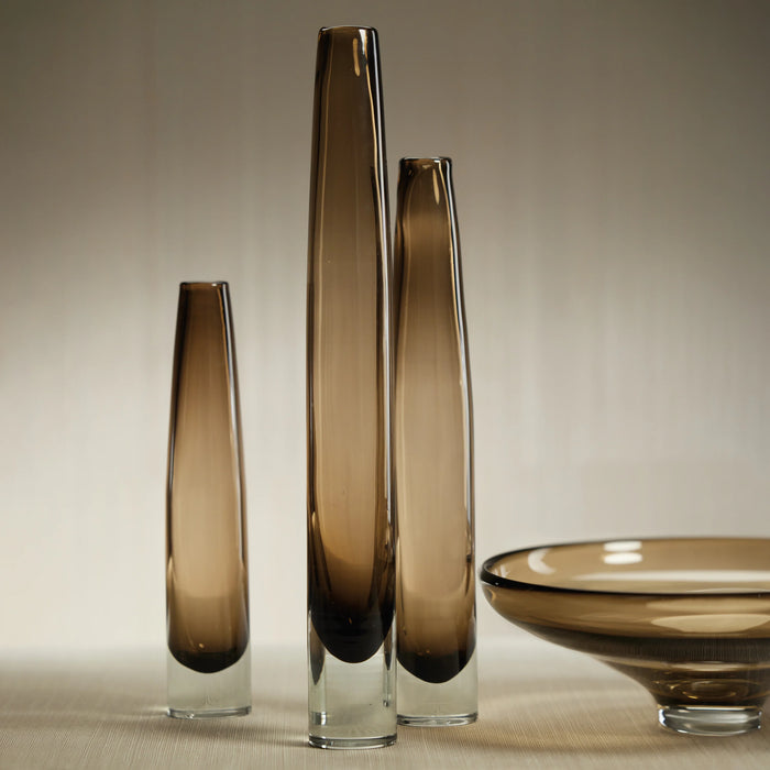 Tate Slim Glass Vase - Taupe