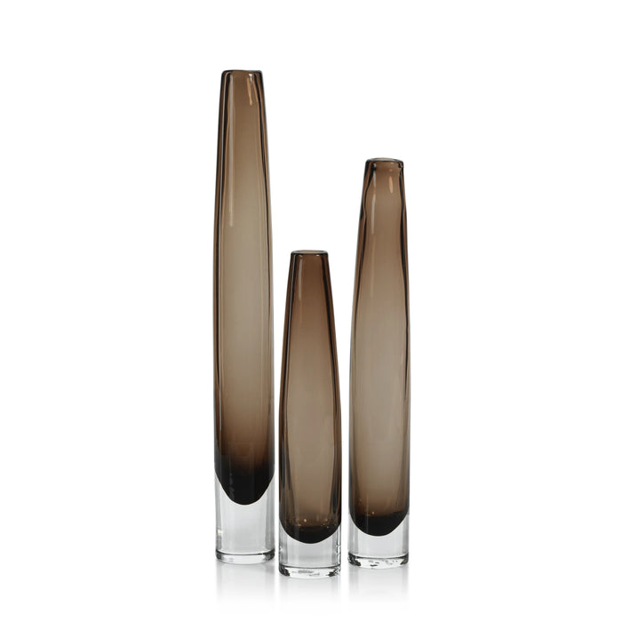 Tate Slim Glass Vase - Taupe