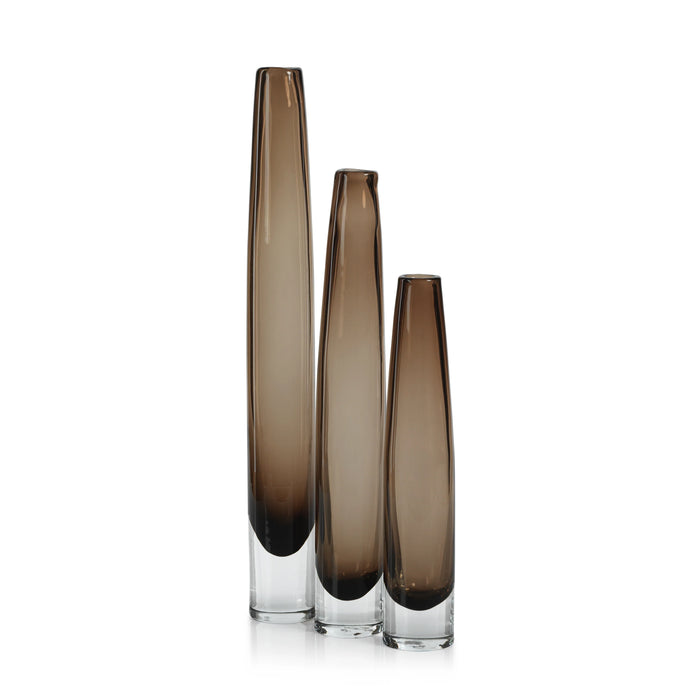 Tate Slim Glass Vase - Taupe