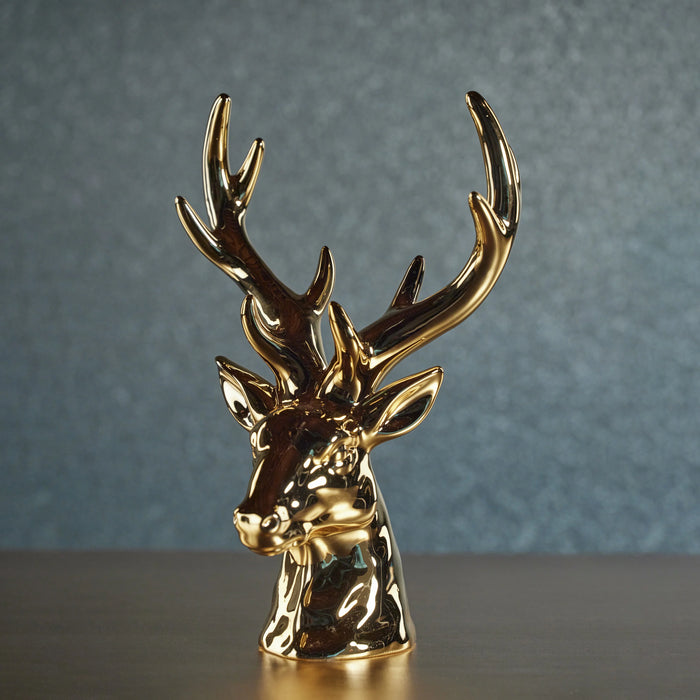 Rocky Mountain Ceramic Stag Head - Gold