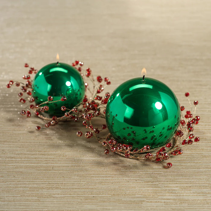 Beaded Berry Glass Wreath